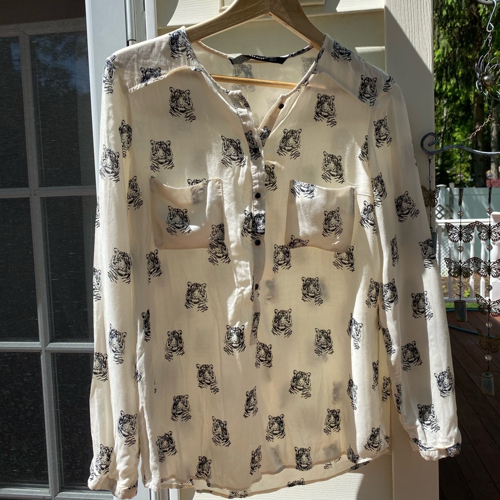 Zara tiger print blouse
